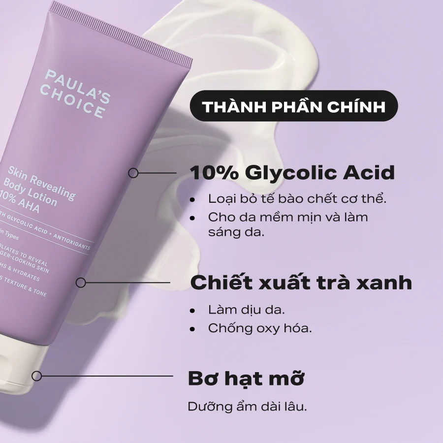 Kem dưỡng thể làm sáng da và làm đều màu da Skin Revealing Body Lotion 10% AHA 210ml