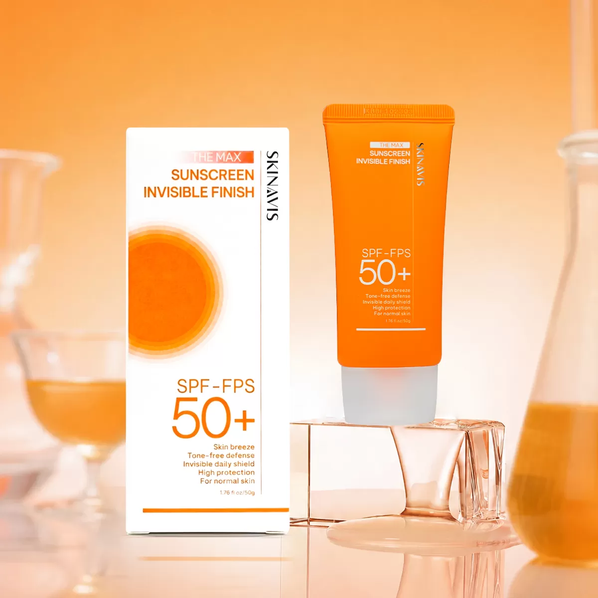 Kem chống nắng SKINAVIS THE MAX Sunscreen Invisible finish SPF-FPS 50+
