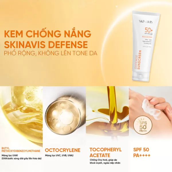 Kem chống nắng Skinavis defense – Phổ rộng, không lên tone da